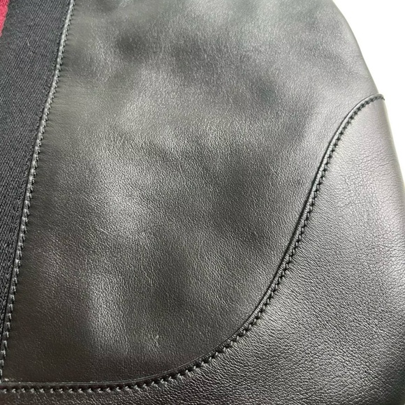 Certified Authentic GUCCI Striped Black Leather Hobo Bag - Picture 9 of 15